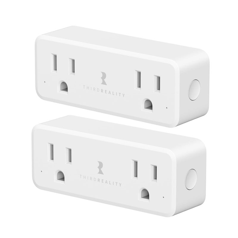 THIRDREALITY Smart Dual Plug 2 Pack, Zigbee 2-in-1 Smart Outlet with Independent Control and Power Monitoring, Zigbee Repeater, Compatible with Home Assistant(ZHA/Z2M), SmartThings, Homey - Image 1